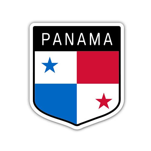 Squiddy Panama Flag Shield - Vinyl Sticker Decal for Phone, Laptop, Water Bottle (3" high)