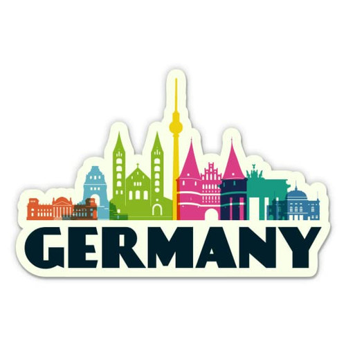 Squiddy Germany Travel Landmarks - Vinyl Sticker Decal for Phone, Laptop, Water Bottle (3" Wide)