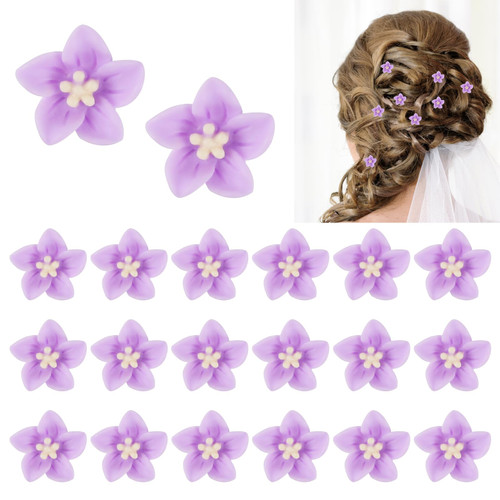 Small Flower Hair Clips, Tiny Claw Clips, 20Pcs Mini Purple Flower Hair Pins, Hair Pins for Women Girls, Purple Hair Barrettes Flower Clip, Hair Accessories for Women Tiny Mini Claw Clips Flower Clips