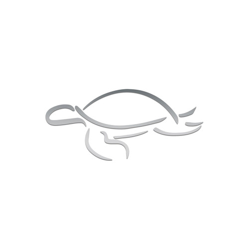 Simple Turtle Outline Vinyl Decal Notebook Car Laptop 5.5" x 2.5" (Silver)
