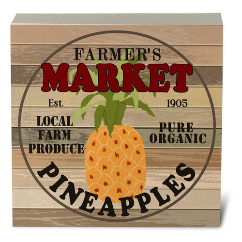 Summer Decorations for Home Pineapple Decor Summer Tiered Tray Decor Desk Decor Summer Rustic Wooden Box Sign for Table Kitchen Shelf Centerpieces Tabletop Counter Decor