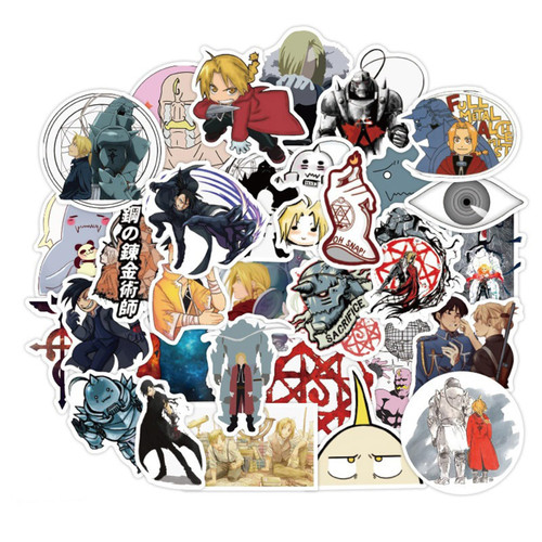 50pcs Japanese Fullmetal Anime Alchemist Stickers Waterproof Vinyl Kawaii Stickers for Kids Teens Adult Skateboard Computer Laptop (Fullmetal) 50pcs Japanese Fullmetal Anime Alchemist Stickers Waterproof Vinyl Kawaii Stickers for Kids Teens Adult Skateboard Computer Laptop (Fullmetal)