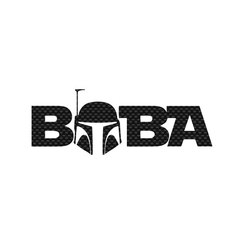 Boba Helmet Simple Decal Vinyl Sticker Auto Car Truck Wall Laptop | Carbon Fiber | 5.5" x 2"
