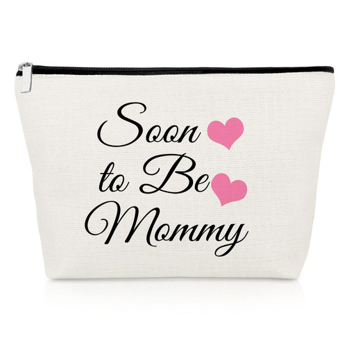 Mom to be Mothers Day Gift Cosmetic Bag New Mom Pregnancy Announcement Gifts for Women Future Mother Wife First Time Mom Mommy Promotion Gifts Makeup Bag Birthday Gift Thank You Gift Cosmetic Pouch