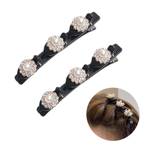 2 Pack Hair Clip, Double Layer Band Twist Plait Clips, Hairpin Hair Claw Clips, Black Magic Double Bangs Hairstyle Hairpin Hair Twister Headband Hair Styling Clips, Hair Accessories for Women, Girls