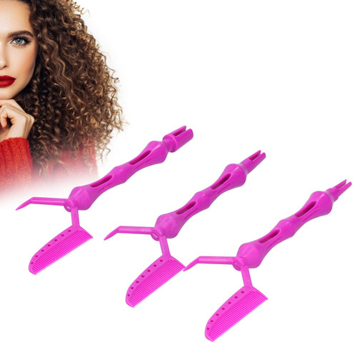 3Pcs Hair Perm Combs Multi Functional Practical Hair Styling Positioning Perming Dyeing Perm Combs Hairdressing Tools Set Barber Shop purple