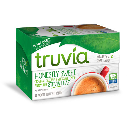 Truviaa Natural Stevia Sweetener Packets, 2.82 Oz, 40 Count