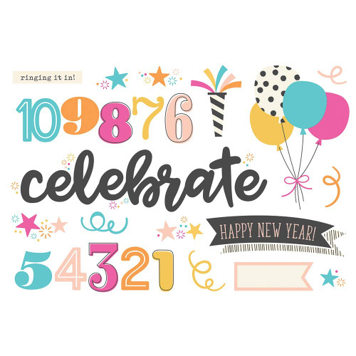 Simple Stories Simple Pages Page Pieces-Happy New Year -SSSPPP-15904