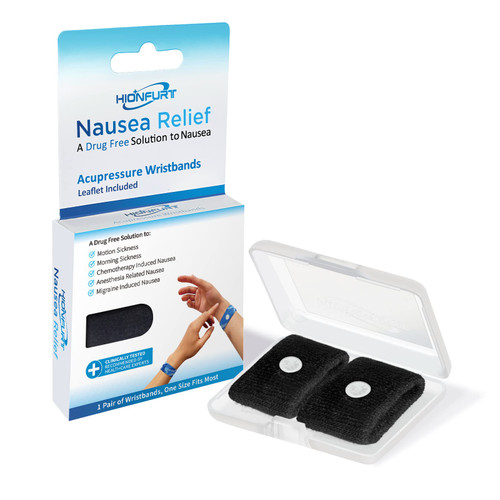 Hionfurt Motion Sickness Bands Anti Nausea Wristband for Adult and Kids Morning Sickness Relief for Pregnant Women Acupressure Nausea Relief for Car, Sea, Air Sickness - 1 Pair Black Hionfurt Motion Sickness Bands Anti Nausea Wristband for Adult and Kids Morning Sickness Relief for Pregnant Women Acupressure Nausea Relief for Car, Sea, Air Sickness - 1 Pair Black