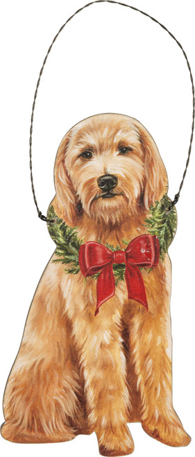 Primitives by Kathy Christmas Goldendoodle Hanging Ornament