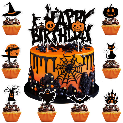 Halloween Birthday Cake Toppers 73PCS Halloween Cake Decorations Set Haunted House, Pumpkin, Ghost, Bat, Cat Cupcake Toppers for Halloween Theme Birthday Party Supplies Halloween Birthday Cake Toppers 73PCS Halloween Cake Decorations Set Haunted House, Pumpkin, Ghost, Bat, Cat Cupcake Toppers for Halloween Theme Birthday Party Supplies