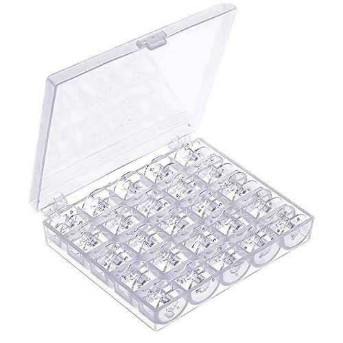 25Pcs Bobbins for Sewing Machine, Plastic Bobbins with Case for Bro-Ther/Sin-ger/Baby-Lock/Jano-me/Ju-ki Sewing Machine Accessories