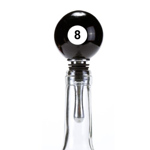 Oenophilia Sports Ball Wine Stopper, Eight Ball