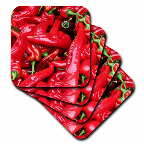 3dRose cst_46856_1 Red Hot Peppers Chili, Chili Pepper, Chilli, Chilli Peppers, Pepper, Peppers, Red Soft Coasters, Set of 4 3dRose cst_46856_1 Red Hot Peppers Chili, Chili Pepper, Chilli, Chilli Peppers, Pepper, Peppers, Red Soft Coasters, Set of 4