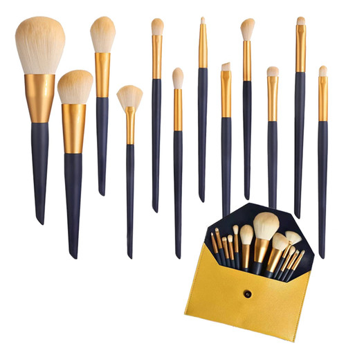 Makeup Brushes 12 Pieces Makeup Brush Set, Makeup Brushes Foundation Blend Blush Concealer Eye Shadow Blend Eye Liner Makeup Brush Set for Travel Makeup Bag
