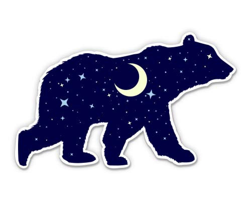 Bear Celestial Night Sky - 3" Vinyl Sticker - for Car Laptop Water Bottle Phone - Waterproof Decal