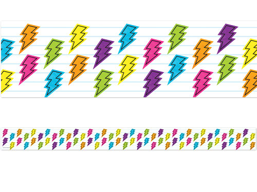 Teacher Created Resources Brights 4Ever Lightning Bolts Straight Border Trim Teacher Created Resources Brights 4Ever Lightning Bolts Straight Border Trim