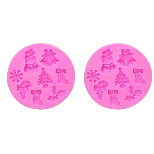 Christmas Series Shape Fondant Cake Silicone Mold Pastry Chocolate Mould Candy Ice Cube Mold DIY Baking Molds