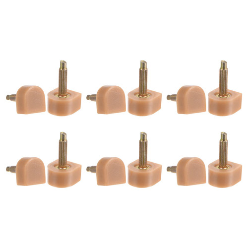 HARFINGTON 6 Pairs TPU High Heel Tips Shoes Replacement Tap Caps for Women High Heel Shoes 3mm Pin, 11x10mm U-Shape Heel Repair Caps, Beige