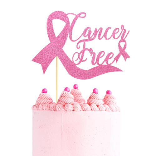 Arthsdite Cancer Free Cake Topper, Breast Cancer Awareness Cake Decor, Breast Cancer Pink Ribbon Sign Survivor Party Decoration Supplies - Pink Glitter Arthsdite Cancer Free Cake Topper, Breast Cancer Awareness Cake Decor, Breast Cancer Pink Ribbon Sign Survivor Party Decoration Supplies - Pink Glitter