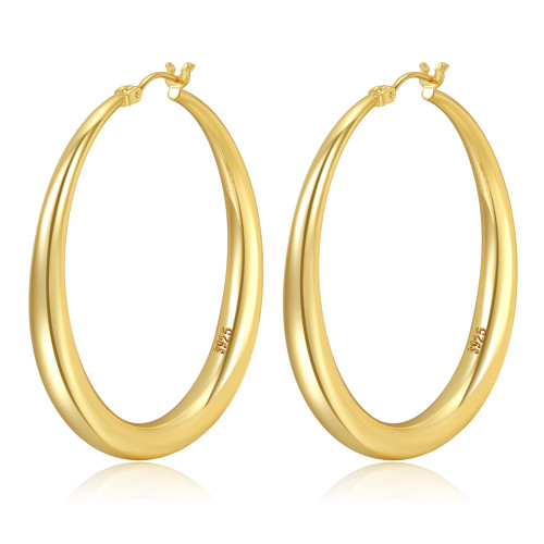 NEVEGE Large Gold Hoop Earrings for Women 925 Sterling Silver Hoop Earrings 14K Gold Hoops Earrings Hypoallergenic Big Hoop Earrings Lightweight Big Gold Hoop Earrings for Women Girls (35/40/50mm)