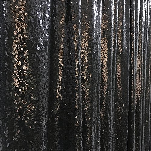TRLYC 4FT7FT Black Sequin Backdrop for Christmas Day
