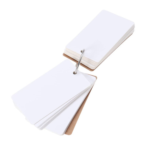 EXCEART 300 Blank Study Cards note pad Kraft Paper Binder Ring notepads Bookmark escritorios scroo blank revision cards blank flash cards Stock DIY Greeting student white simple note card