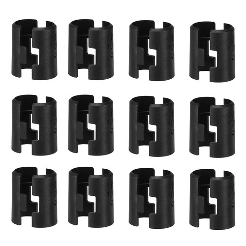 Jamiikury 12 Pairs Wire Shelf Clips, Black Shelf Lock Clips for 3/4 Inch Post Shelving, Plastic Shelving Sleeves Replacements for Wire Shelving System (24 Pack, Black)