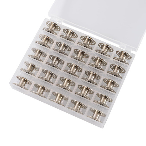 DGTANGYIN 25Pcs bobbins for Sewing Machine, Sa156 Bobbins Plastic Bobbins with Case for Brother, Bro-Ther, Singer, Sewing Machine Accessories (Metal)