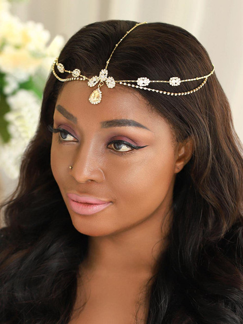 Unsutuo Bohemian Head Chain Bridal Hair Jewelry Rhinestone Forehead Jewelry Headbands Crystal Wedding Head Chain Jewelry Costume Headpiece for Women and Girls (Gold) Unsutuo Bohemian Head Chain Bridal Hair Jewelry Rhinestone Forehead Jewelry Headbands Crystal Wedding Head Chain Jewelry Costume Headpiece for Women and Girls (Gold)
