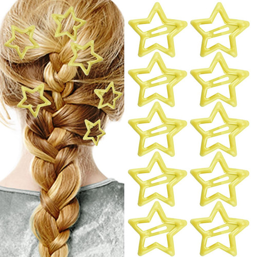 Yellow Star Hair Clips Star Snap Hair Barrettes Cute Hair Accessories 2000s Non-Slip Metal Stars Hairpin For Girls Women Toddlers Kids 10 Pieces Yellow Star Hair Clips Star Snap Hair Barrettes Cute Hair Accessories 2000s Non-Slip Metal Stars Hairpin For Girls Women Toddlers Kids 10 Pieces