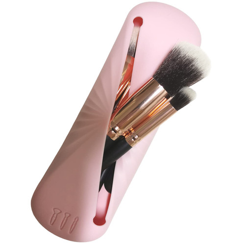 Hysotok Silicone Makeup Brush Holder, Travel Makeup Brush Holder, Soft and Portable Cosmetic Brush Organizer Case Bag, Trendy Makeup Tool Organizer for Travel, Daily, Gift (pink) Hysotok Silicone Makeup Brush Holder, Travel Makeup Brush Holder, Soft and Portable Cosmetic Brush Organizer Case Bag, Trendy Makeup Tool Organizer for Travel, Daily, Gift (pink)