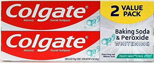 Colgate Colgate baking soda and peroxide whitening toothpaste, frosty mint - 6 ounce (twin pack), 12 Fl Oz