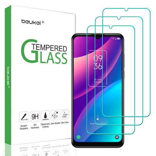 beukei (3 Pack) Compatible for TCL 20A 5G / TCL 30 SE (2022) Screen Protector Tempered Glass,Touch Sensitive,Case Friendly, 9H Hardness