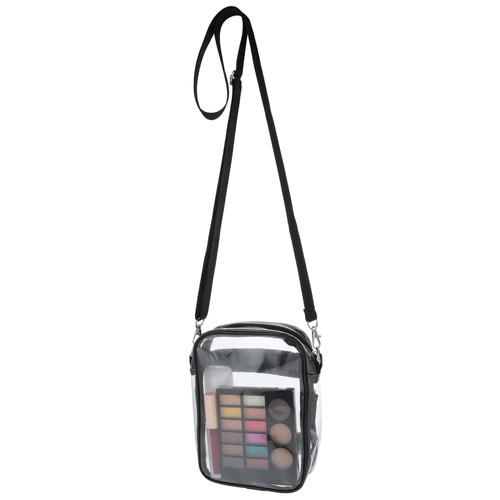 WLLHYF Clear Crossbody Bag Clear Bag Stadium Approved Purse Bag PVC Clear Tote Bag with Adjustable Shoulder Strap Women & Men