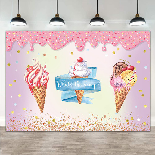 Ice Cream Gender Reveal Backdrop What is The Scoop He Or She Summer Baby Shower Party Banner Decoration Supplies Ribbon Pink and Blue Photography Background Photobooth Prop 5x3FT Ice Cream Gender Reveal Backdrop What is The Scoop He Or She Summer Baby Shower Party Banner Decoration Supplies Ribbon Pink and Blue Photography Background Photobooth Prop 5x3FT