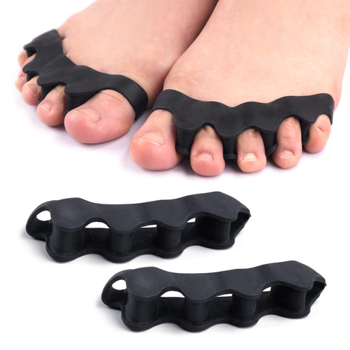 2 Pairs Toe Separators,Correct Bunions and Restore Toes to Their Original Shape,Toe Straighteners for Foot Pain Relief and Plantar Fasciitis,Hammer Toe Straightener for Women & Men(black) 2 Pairs Toe Separators,Correct Bunions and Restore Toes to Their Original Shape,Toe Straighteners for Foot Pain Relief and Plantar Fasciitis,Hammer Toe Straightener for Women & Men(black)