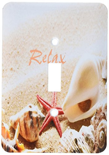 3dRose lsp_174425_1 Image of Beach and Shells with Relax Light Switch Cover