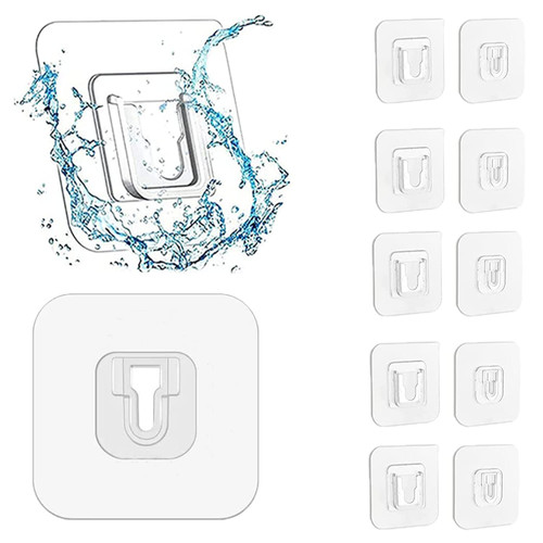Double Side Adhesive Hooks Wall Hooks Heavy Duty Sticky Hooks Clear Adhesive Hooks for Hanging Self Adhesive Hooks Waterproof Utility Hooks for Bathroom, Kitchen, Picture Hanging Hook 6 Pairs MAX 15lb