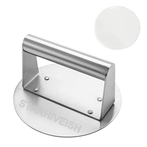 STARHIVEISH Smash Burger Press, 5.9 Inch Round Burger Smasher, Professional Non-Stick Hamburger Smasher, Burger Press, Bacon Press for Flat Top Grill Griddle. STARHIVEISH Smash Burger Press, 5.9 Inch Round Burger Smasher, Professional Non-Stick Hamburger Smasher, Burger Press, Bacon Press for Flat Top Grill Griddle.