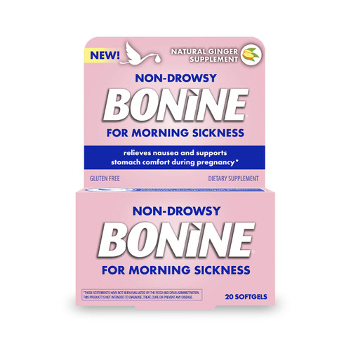 Non-Drowsy Bonine for Morning Sickness, with Natural Concentrated Ginger, 20 Count