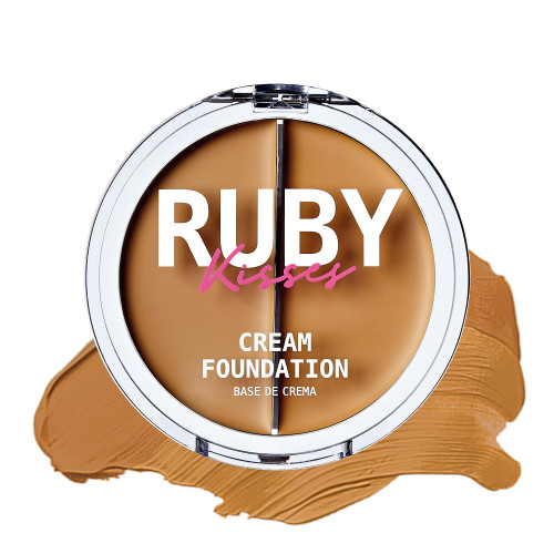 Ruby Kisses Cream Foundation 3D Face Creator 2-Color Foundation and Concealer, 12 Hour Wear Long Lasting, Medium to Full Coverage (Level 7)