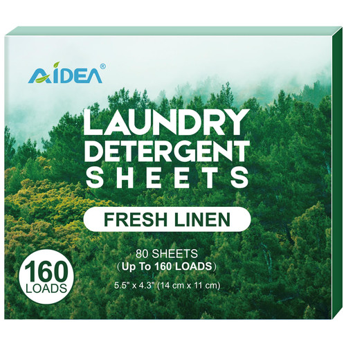 AIDEA Laundry Detergent Sheets, Fresh Scent-(160 Loads) 80 Sheets, Eco-Friendly Laundry Detergent, No Plastic Jug, Laundry Soap Sheets, Washer Sheets, Detergent Strips For Travel, Home Washing AIDEA Laundry Detergent Sheets, Fresh Scent-(160 Loads) 80 Sheets, Eco-Friendly Laundry Detergent, No Plastic Jug, Laundry Soap Sheets, Washer Sheets, Detergent Strips For Travel, Home Washing