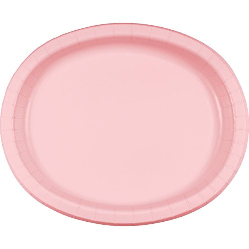 Creative Converting 433274 Oval Platter, 10" x 12", Classic Pink