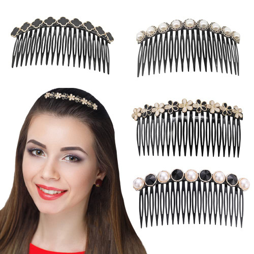 Pufandor 4Pcs Pearl Hair Comb Fancy Hair Combs for Women Decorative Pearl Black Hair Side Combs French Twist Hair Comb Clips for Girls Wedding Accessories Pufandor 4Pcs Pearl Hair Comb Fancy Hair Combs for Women Decorative Pearl Black Hair Side Combs French Twist Hair Comb Clips for Girls Wedding Accessories