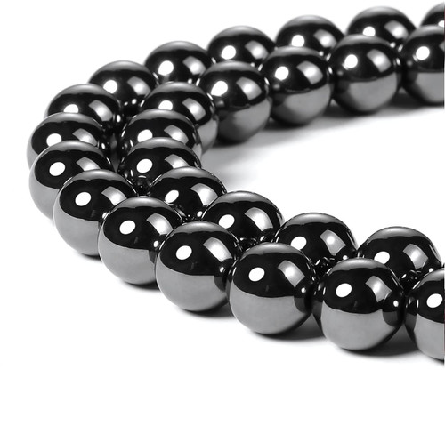 HAAMIIQII 45pcs 8mm Natural Black Hematite Beads Round Loose Gemstone Beads for Jewelry Making DIY Bracelet Necklace HAAMIIQII 45pcs 8mm Natural Black Hematite Beads Round Loose Gemstone Beads for Jewelry Making DIY Bracelet Necklace
