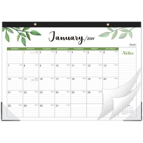 2024 Desk Calendar - 12 Monthly Desk/Wall Calendar 2024, January 2024 - December 2024, 16.8" x 12", 2024 Monthly Desk Calendar Pad with Corner Protectors, Premium Paper, Hanging Holes