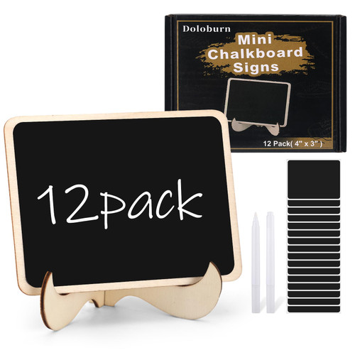 Mini Chalkboard Signs for Chalk Sign for Food - Party - Buffet - Table Sign Chalkboard - Wedding - Bakery - Small Chalkboard Sign - Mini Chalkboard Signs for Food (Oblong Sticker Chalkboard 12)
