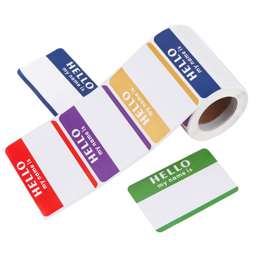 Name Stickers,Hello My Name is Stickers,5 Colors 300 Labels Name Tags for Office,School