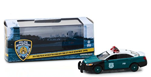 2014 Ford Police Interceptor Sedan New York City Police Department (NYPD) Vintage Show Vehicle 1/43 Diecast Model Car by Greenlight 86094